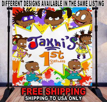 Rugrats Backdrop, Rugrats Banner, Rugrats Birthday, Rugrats Party, Rugrats Personalized Backdrop, Rugrats Baby Shower, Rugrats African American