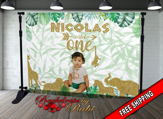 Wild One Backdrop, Wild One Photo Backdrop, Animal Backdrops, Wild One Safari Backdrop, Wild One Birthday Backdrop, Wild One Banner, Wild 1