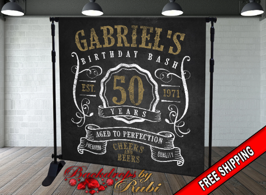 Classic Man Birthday Backdrop, Classic Man Step and Repeat Backdrop, 30th Birthday, 40th, 50th, 60th Backdrop, Men's Birthday Backdrop