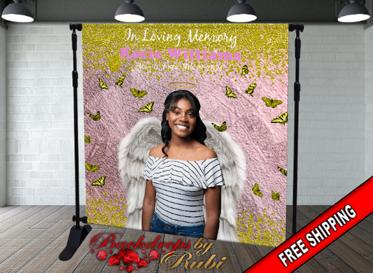 Memorial Backdrop, Funeral Backdrop, In Loving Memory backdrop, Memorial Banner, Happy Heavenly Birthday, Memorial Photo Backdrop, Memorial