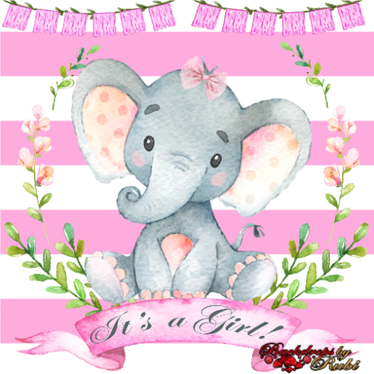 Elephant Backdrop, Elephant banner, Elephant Safari Baby Shower Backdrop, It's a Girl Elephant, Safari Backdrop Baby shower