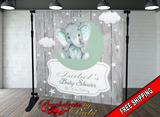 Elephant Backdrop, Elephant banner, Elephant Safari Baby Shower Backdrop, It's a Boy Elephant, Safari Backdrop Baby shower