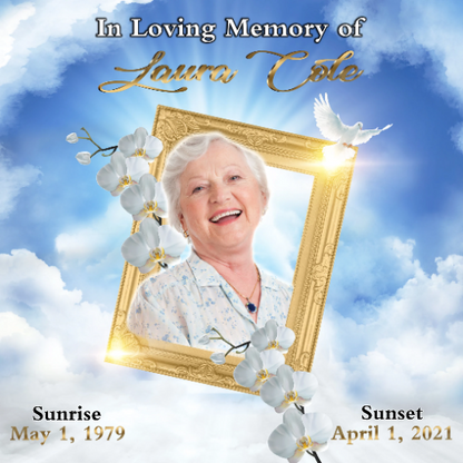 Memorial Backdrop, Funeral Backdrop, In Loving Memory backdrop, Memorial Banner, Happy Heavenly Birthday, Memorial Photo Backdrop, Memorial