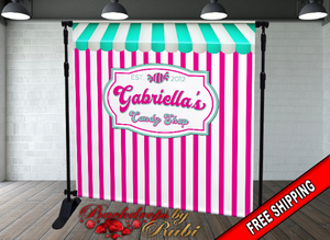 Candy Shop Backdrop, Candy Shop Banner, Custom Backdrop For Candy Buffet, Dessert Buffet, Candy Party Background, Candy Sign,Sweet Shop Sign
