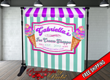 Ice Cream Parlor Backdrop, Ice Cream Banner, Ice Cream Shoppe Birthday, Dessert Buffet, Candy Party Background, Candy Shop Backdrop