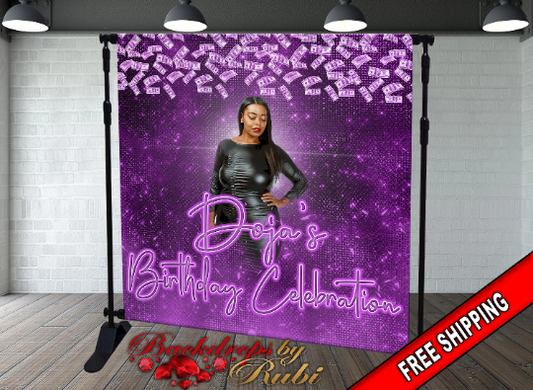 Birthday Backdrop, Women's Backdrop, Birthday Party Background, Birthday Banner, Birthday Bash Backdrop, Glitter Backdrops, Money backdrops