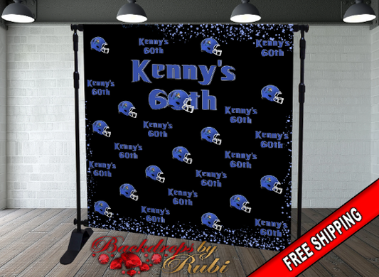 Birthday Backdrop, Football Birthday Backdrop, Football Step and Repeat Backdrop, Sports backdrop, Men's Backdrop, Step and Repeat Backdrop