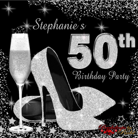 High Heels Backdrop, High Heels Birthday Backdrop, High Heel Shoe Stiletto Backdrop, Fabulous Birthday Backdrop, High Heels Glitter Silver