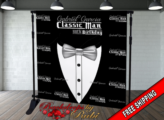 Classic Man Birthday Backdrop, Classic Man Step and Repeat Backdrop, 30th Birthday, 40th, 50th, 60th Backdrop, Men's Birthday Backdrop