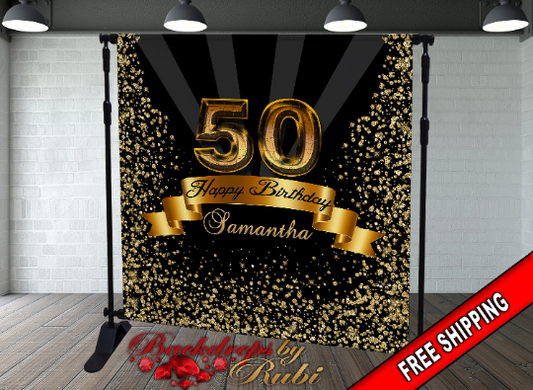 50th Birthday Backdrop, Women's Backdrop, Birthday Party Background, Birthday Balloons Backdrop, 40th Birthday Backdrop, Birthday Backdrop