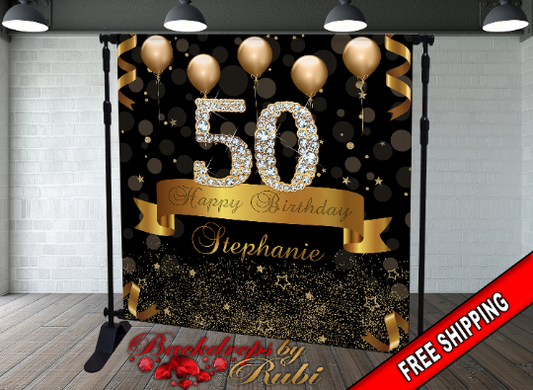 Birthday Backdrop, 50th Birthday Backdrop, Women's Backdrop, Birthday Party Background, Birthday Balloons Backdrop, 40th Birthday Backdrop, Birthday Backdrop