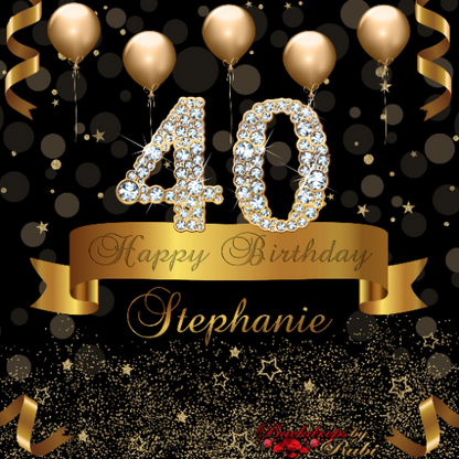 Birthday Backdrop, 50th Birthday Backdrop, Women's Backdrop, Birthday Party Background, Birthday Balloons Backdrop, 40th Birthday Backdrop, Birthday Backdrop