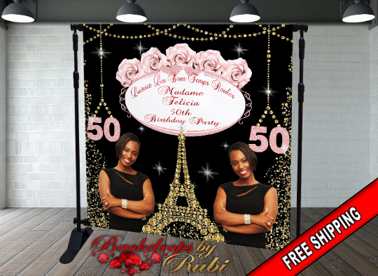 Paris Birthday Backdrop, Paris Backdrop, Birthday Party Background, Paris Eiffel Tower Backdrop, Paris Bridal Shower, Paris Banner