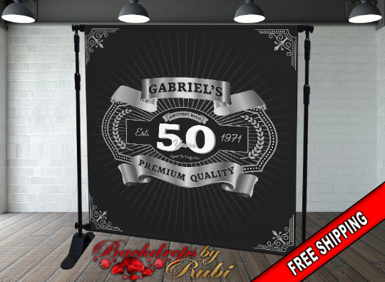 Birthday Backdrop, Men's Backdrop, Men's Birthday Backdrop, 30th Birthday, Men's 50th birthday Backdrop, 40th Birthday Backdrop, Men's Gold