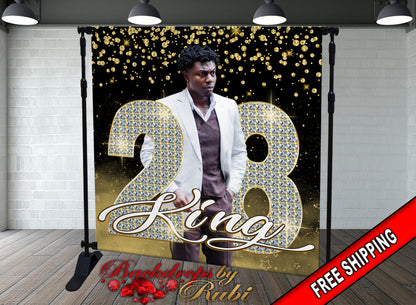 Birthday Backdrop, Men's Backdrop, Men's Birthday Backdrop, 30th Birthday, Men's 50th birthday Backdrop, 40th Birthday Backdrop, Men's Bling