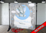 Elephant Backdrop, Elephant banner, Elephant Safari Baby Shower Backdrop, It's a Boy Elephant, Safari Backdrop Baby shower