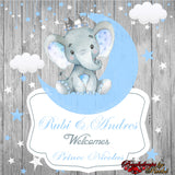 Elephant Backdrop, Elephant banner, Elephant Safari Baby Shower Backdrop, It's a Boy Elephant, Safari Backdrop Baby shower
