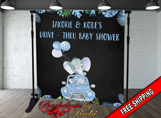Elephant Backdrop, Elephant Drive-Thru Backdrop, Elephant Safari, Baby Shower Drive-Thru Backdrop, Baby Shower Backdrop, Drive-Thru Safari
