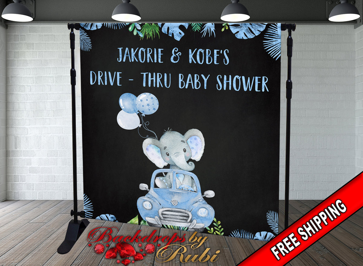 Elephant Backdrop, Elephant DriveThru Backdrop, Elephant Safari, Baby