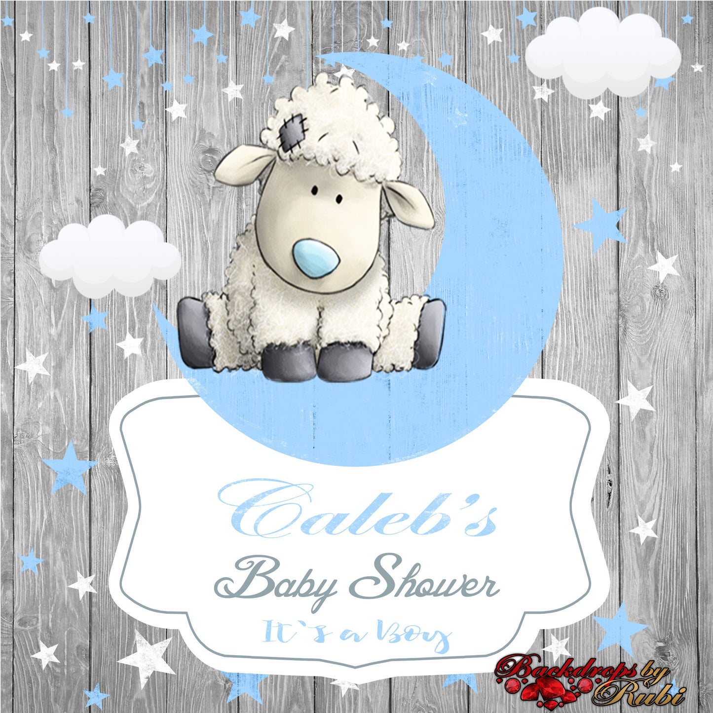 Sheep Backdrop, Sheep banner, Sheep Baby Shower Backdrop, It's a Boy Sheep, Sheep Backdrop Baby shower, Sheep Blue Backdrop