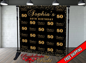 Step and Repeat Birthday Backdrop, Birthday Backdrop, 50th Birthday Backdrop, Step and Repeat Backdrop, Step and Repeat Banner