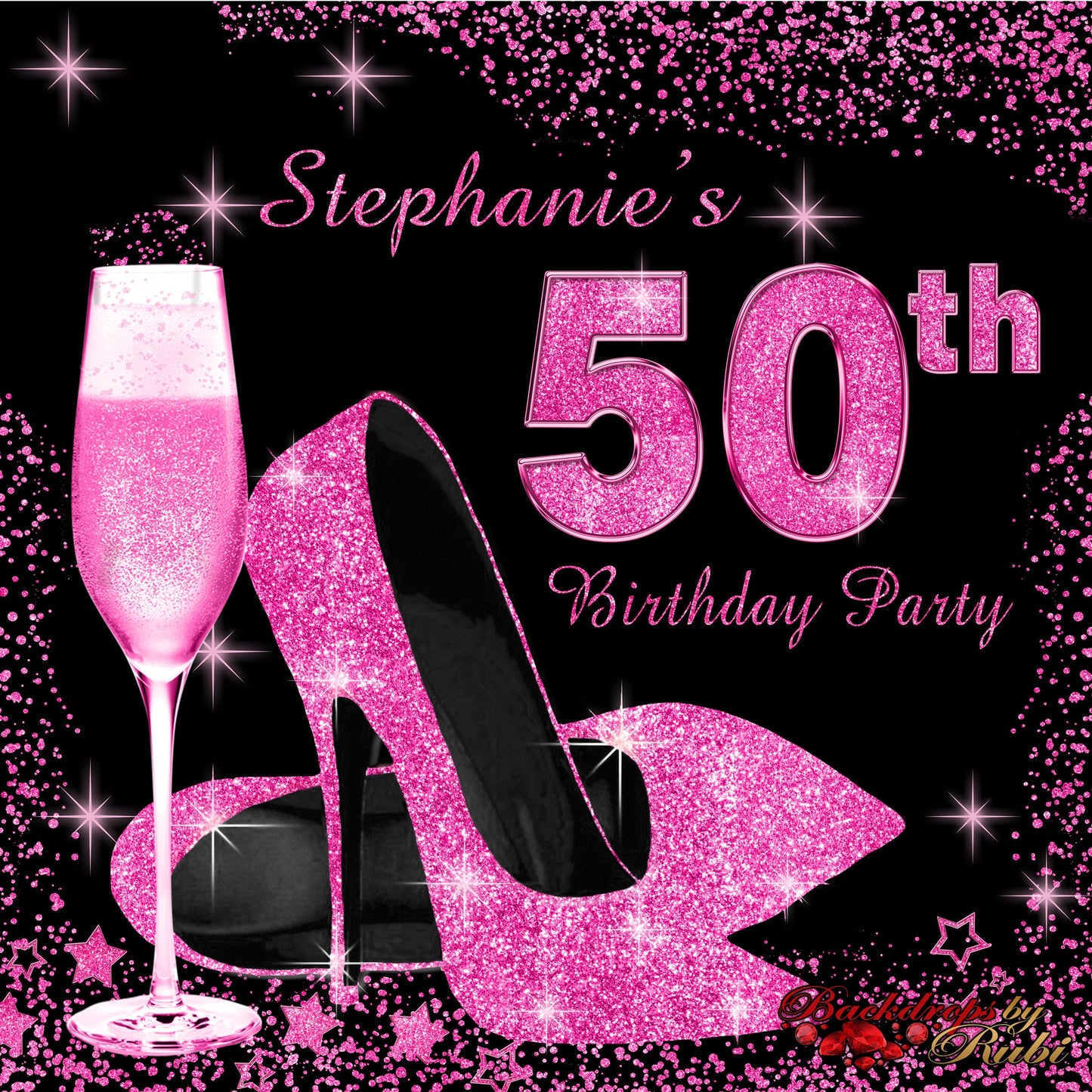 High Heels Backdrop, High Heels Birthday Backdrop, High Heel Shoe Stiletto Backdrop, Fabulous Birthday Backdrop, High Heels Glitter Hot Pink