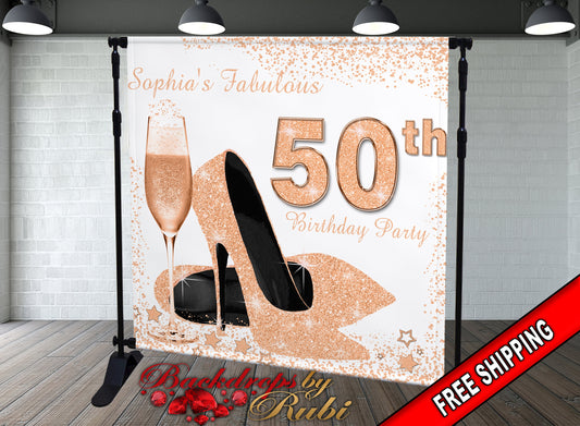 High Heels Backdrop, High Heels Birthday Backdrop, High Heel Shoe Stiletto Backdrop, Fabulous Birthday Backdrop, High Heels Glitter Penny