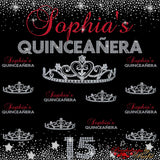 Quinceañera Step and Repeat, Quinceañera Backdrop, Custom Backdrop, 15th Birthday Backdrop, Quinceañera Banner, Sweet 16 Backdrop
