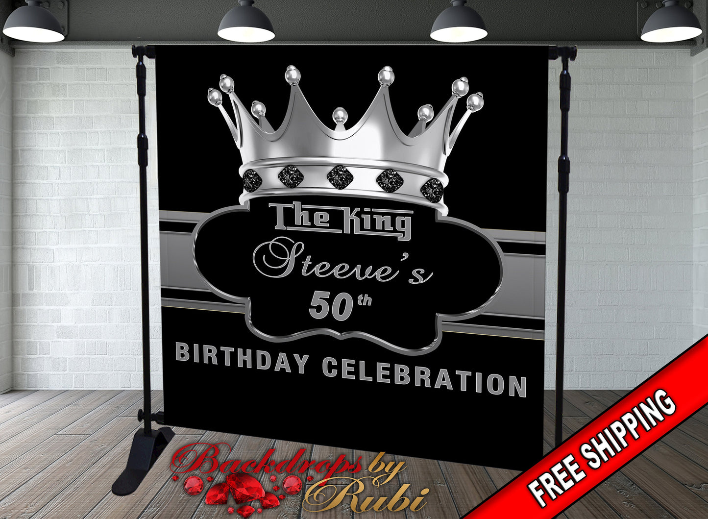 Men's Birthday Backdrop, The King Men's Backdrop, 50th, Men's Crown Backdrop, Men's Birthday Celebration, 30th Birthday, 40th, 50th