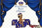 Royal Prince Theme Backdrop, Blue Crown Prince Backdrop, Royal Prince Baby Shower Photo Backdrop, Royal Blue Prince Backdrop, Little Prince