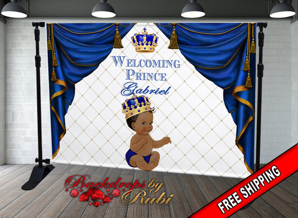 Royal Prince Theme Backdrop, Blue Crown Prince Backdrop, Royal Prince Baby Shower Photo Backdrop, Royal Blue Prince Backdrop, Little Prince
