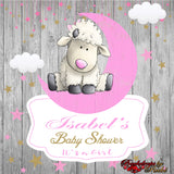 Sheep Backdrop, Sheep banner, Sheep Baby Shower Backdrop, It's a Girl Sheep, Sheep Backdrop Baby shower, Sheep Pink Backdrop
