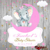 Elephant Backdrop, Elephant banner, Elephant Safari Baby Shower Backdrop, It's a Girl Elephant, Safari Backdrop Baby shower
