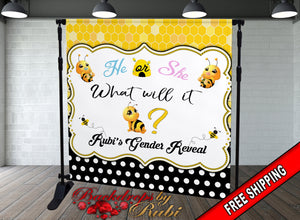 What Will it Bee Backdrop, Bee Baby Shower Backdrop, What Will it Bee Baby Shower, Bee Baby Shower, Bee Little Princess Backdrop, Bee Banner