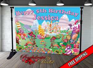 Candy Land Backdrop, Candy Land Banner, Candy Party Backdrop, Candy Party Background, Candy Sign, Sweet Shop Backdrop, Candyland Birthday