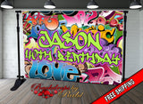 Graffiti Backdrop, Graffiti Banner, 80's 90's Hip Hop Rock Party Backdrop, Graffiti Theme Backdrop, 90s Party Studio Props, Hip Hop Banner