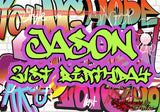 Graffiti Backdrop, Graffiti Banner, 80's 90's Hip Hop Rock Party Backdrop, Graffiti Theme Backdrop, 90s Party Studio Props, Hip Hop Banner