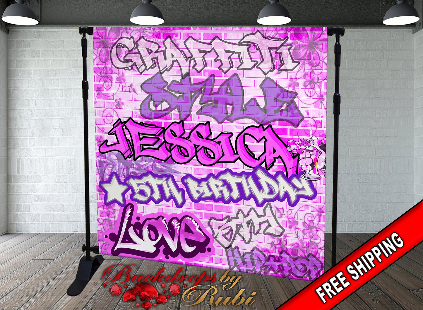 Graffiti Backdrop, Graffiti Banner, 80's 90's Hip Hop Rock Party Backdrop, Graffiti Theme Backdrop, 90s Party Studio Props, Hip Hop Banner