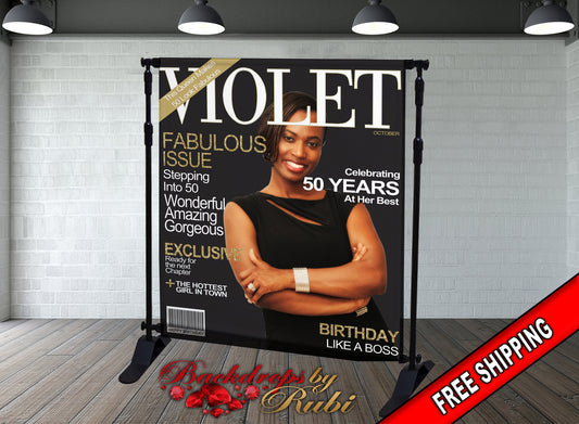 Magazine Cover Backdrop, Magazine Cover Birthday, Magazine Cover Banner, Magazine Cover Step and Repeat, Magazine Women's Backdrop, Magazine