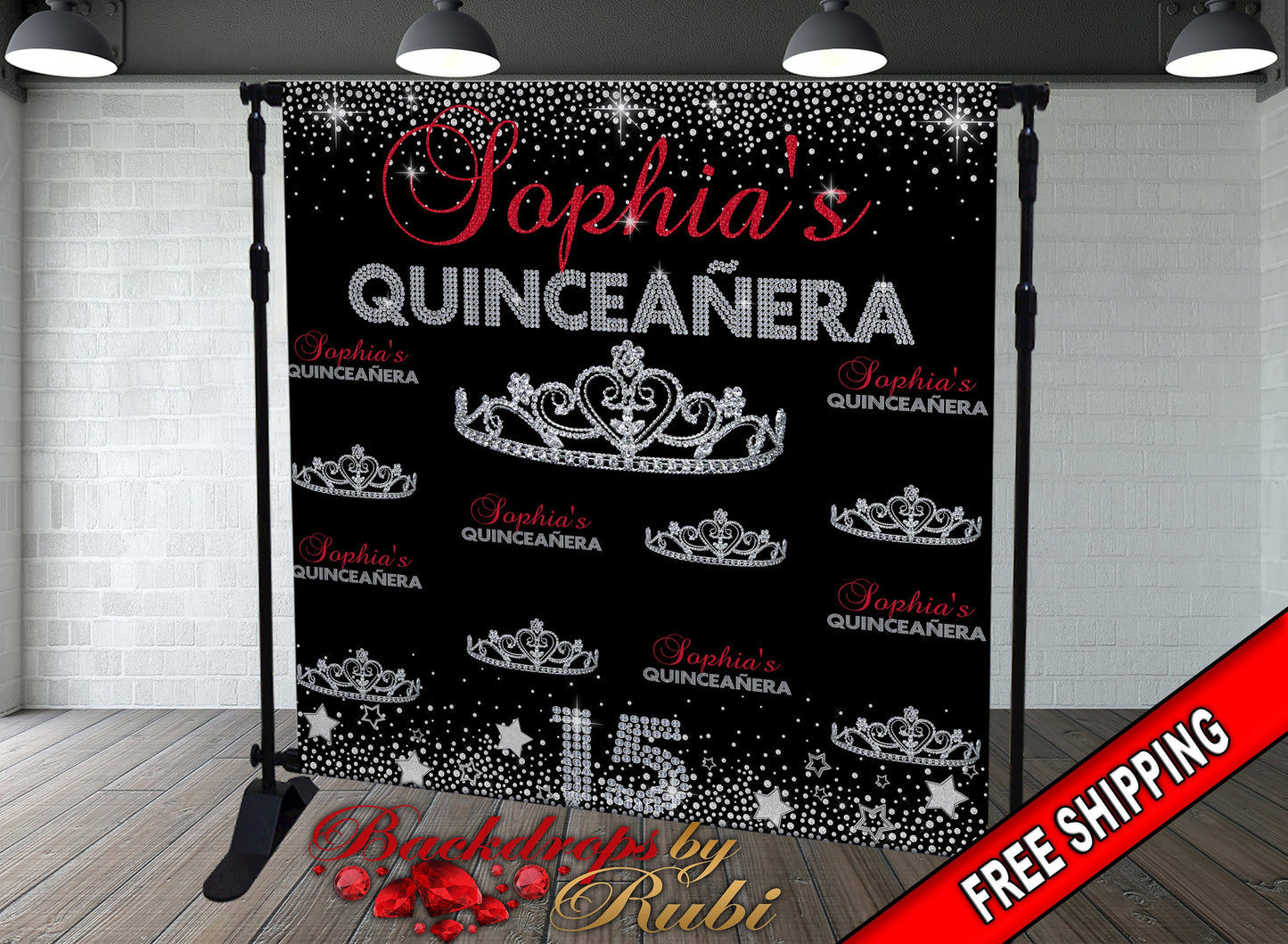 Quinceañera Step and Repeat, Quinceañera Backdrop, Custom Backdrop, 15th Birthday Backdrop, Quinceañera Banner, Sweet 16 Backdrop