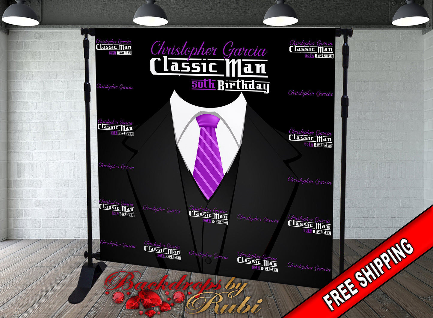 Classic Man Birthday Backdrop, Classic Man Step and Repeat Backdrop, 30th Birthday, 40th, 50th, 60th Backdrop, Men's Birthday Backdrop