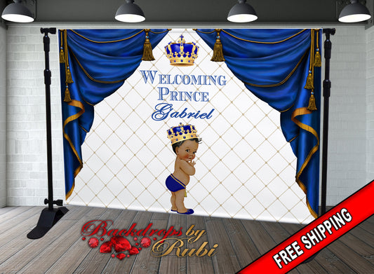 Royal Prince Theme Backdrop, Blue Crown Prince Backdrop, Royal Prince Baby Shower Photo Backdrop, Royal Blue Prince Backdrop, Little Prince