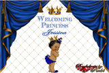 Royal Princess Theme Backdrop, Princess Backdrop, Royal Princess Baby Shower Photo Backdrop, Royal Blue Princess Backdrop, Little Princess