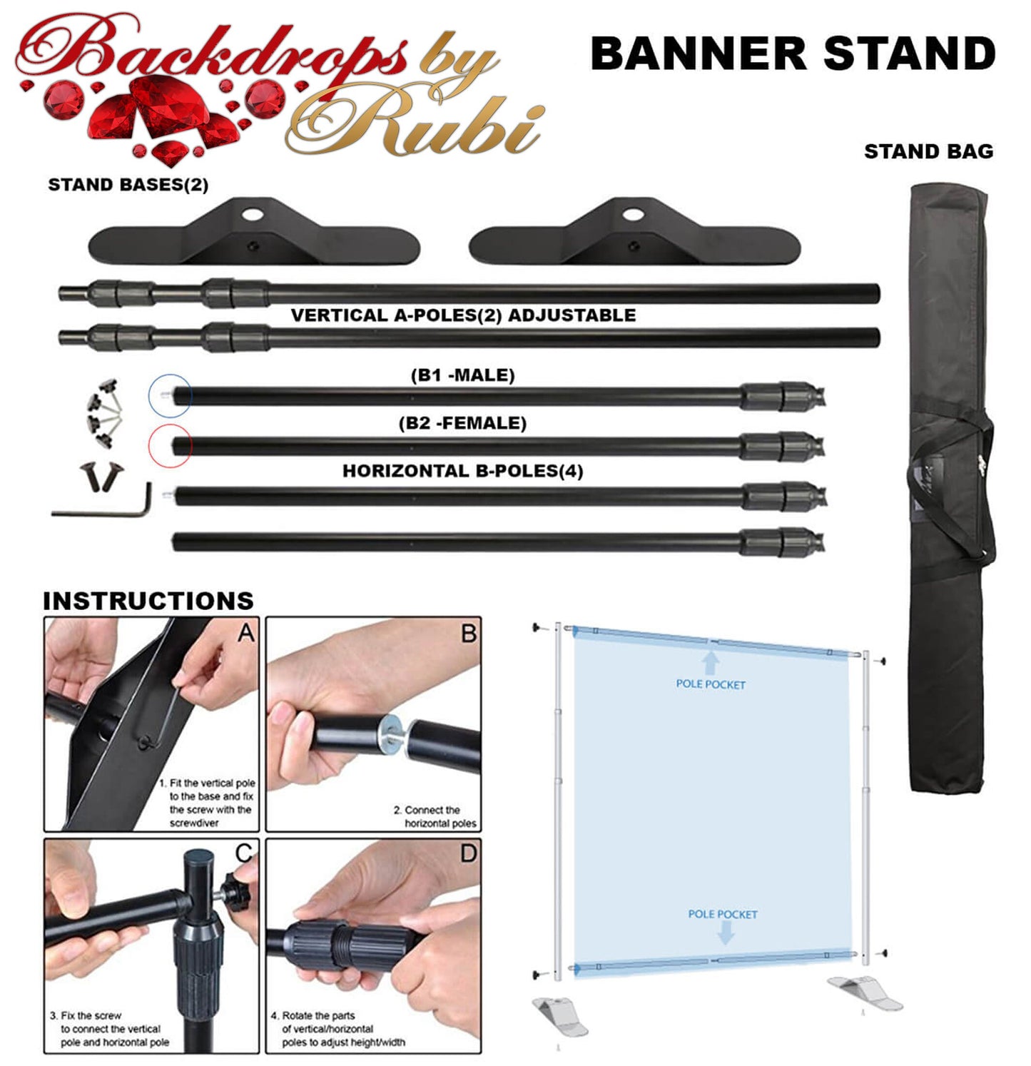 8' x 8' Adjustable Banner Stand