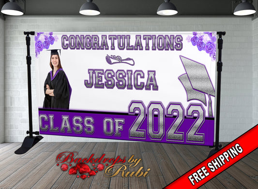 Graduation Banner, Graduation Garage Banner, Class of 2025 Banner, Class of 2025 Photo Banner, Graduation Senior Prom Banner, Graduation