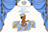Baby Blue Prince Backdrop, Baby Blue Crown, Baby Blue Prince Baby Shower Photo Backdrop, Baby Blue Prince Backdrop, Baby Blue Little Prince