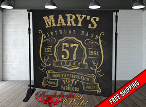 50th Birthday Backdrop, Aged to Perfection Backdrop, Cheers and Beers Backdrop, Vintage 50th Birthday, Women's 50th and fabulous