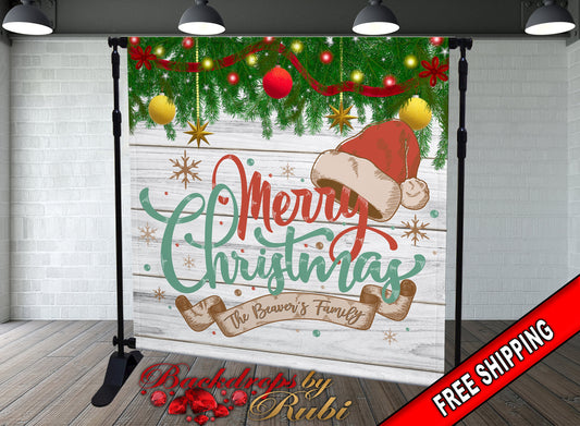 Christmas Backdrop, Christmas Banner, Christmas Photo Booth, Holiday Backdrops, Merry Christmas Backdrop, Christmas Custom Backdrop, Navidad