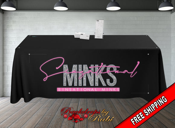 Custom Table Cloth, Table Cover, Full Color Trade Show Table Throw, Personalized Tablecloth , Logo Table Throw, Logo Table Cover, Tablecloth
