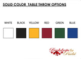 Custom Table Runner, Table Cover, Table Runner + Solid Color Throw Combo, Full Color Table Runner, Personalized Table Runner, Logo Runner